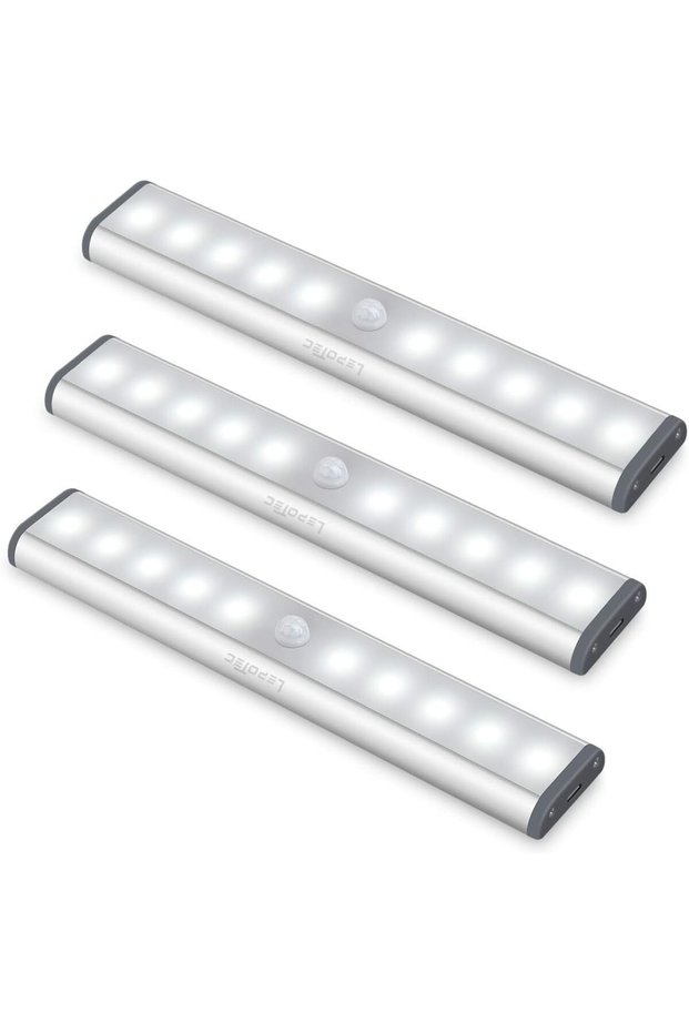 أضواء LED للمطبخ تحت الخزائن، إضاءة لاسلكية بمستشعر حركة قابلة لإعادة الشحن مع بطارية