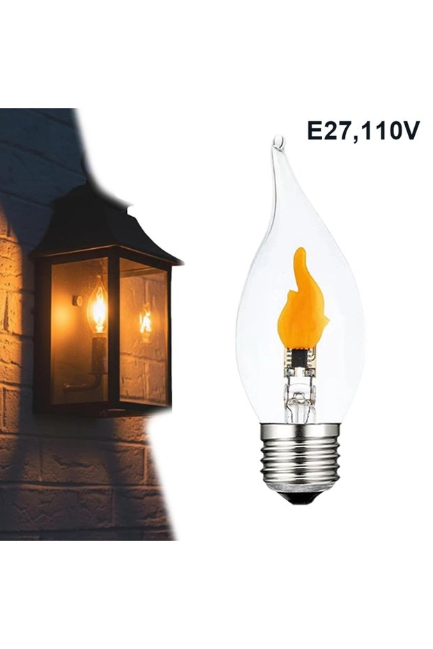 مصابيح LED A3 E12/E14/E27 مع تأثيرات لهب، تأثيرات وميض زخرفية وتأثيرات نار حقيقية