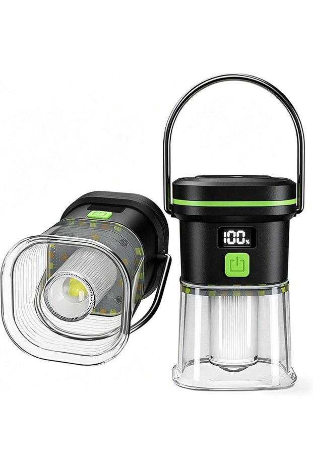 فانوس تخييم LED قابل لإعادة الشحن عبر USB بقوة 150-350 لومن مع 7 أوضاع إضاءة
