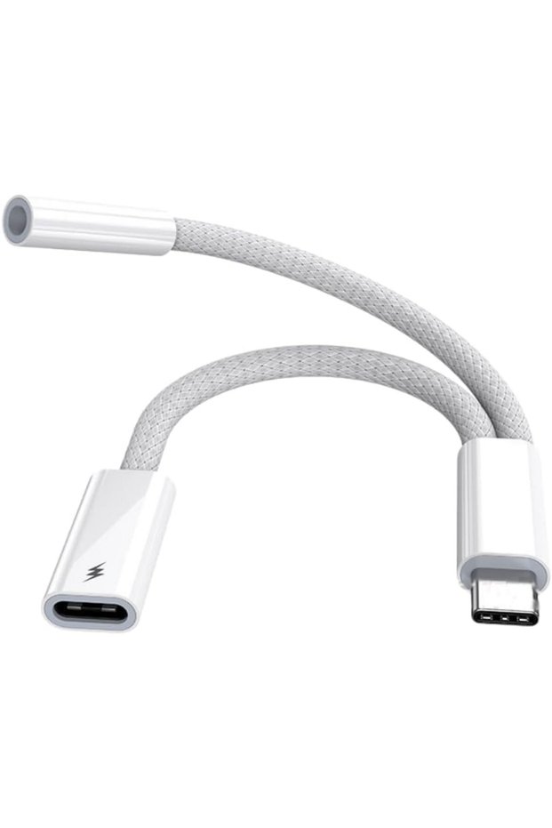 محول USB C إلى سماعة رأس 3.5 ملم وشاحن لأجهزة النوع C