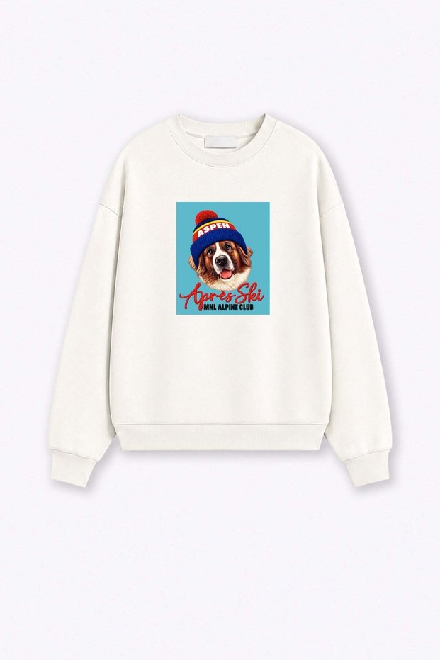 Women's Premium Fabric Embossed Dog Printed Sweatshirt