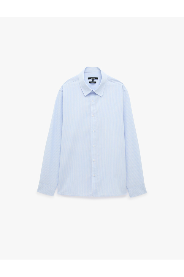 Regular Fit Classic Collar Long Sleeve Striped Shirt