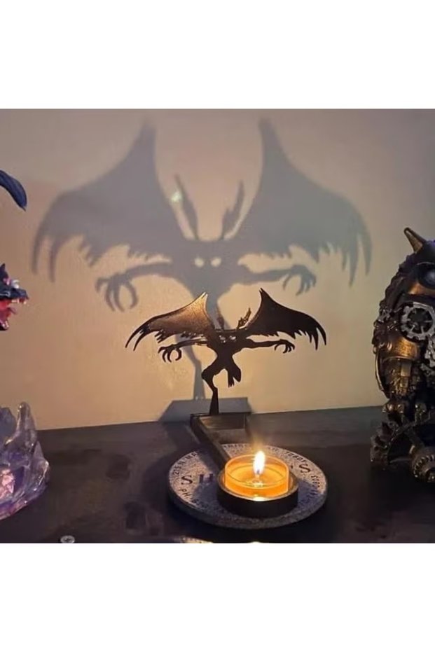 Halloween Candle Holder Spooky Ghost Tealight Shadow Caster Decorations Skeletons Black Metal Desk Candlestick Holder Ornament for Home Party, Scary Candle Stands Table Decor