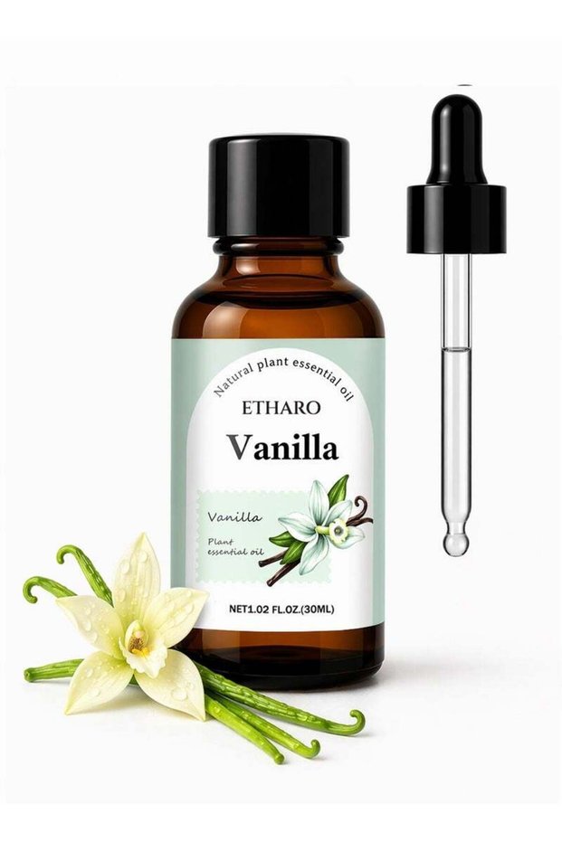 ETHARO Vanilla Essential Oil 30ml – Naturally Distilled Aromatic Oil with a Soft, Creamy Sweet Aroma