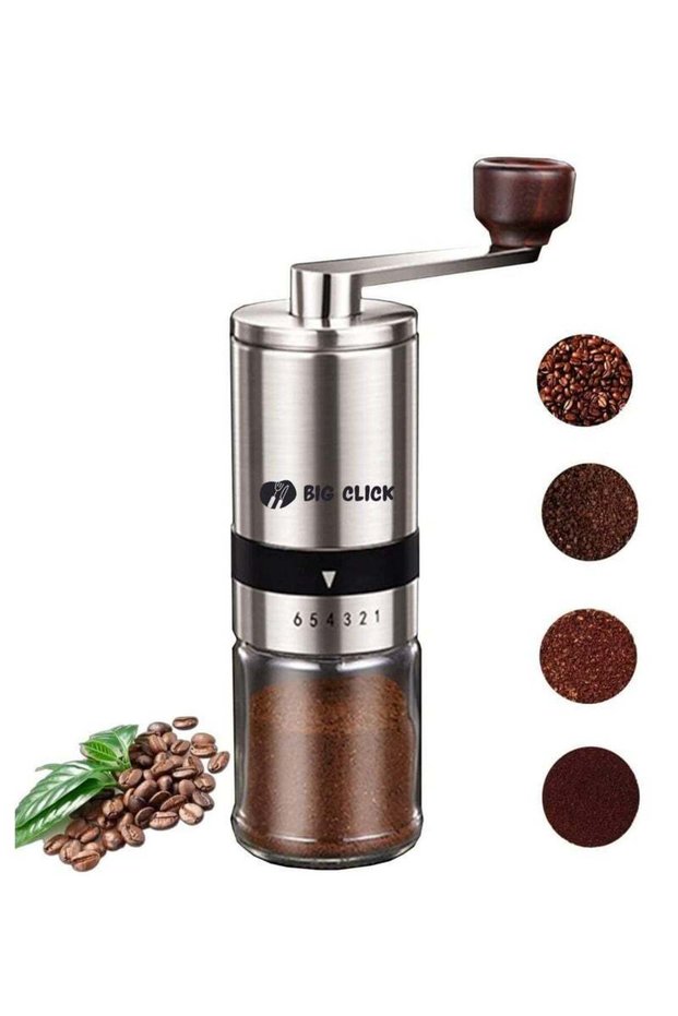 BIG CLICK Portable Coffee Grinder, Coffee Bean Grinder with Adjustable 6 Gears for Espresso, French