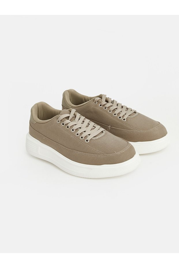 Peak New Season Beige Lace-Up Thick Sole Men's Sports Shoes