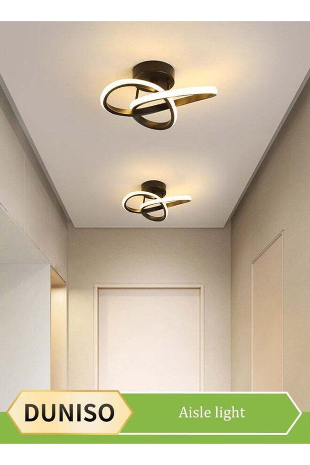 DUNISO LED Ceiling Light,Adjustable Flush Mount Chandelier,Tri Color Dimming Acrylic Modern Hallway