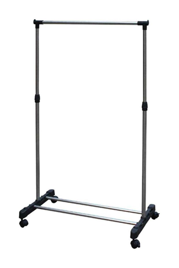 Leostar Single-Pole Telescopic Clothes Hanger Silver/Black 91x43 (adjustable hight 94 to 160)cm