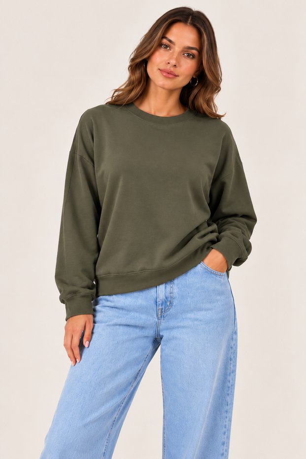 Women's Oysho Fabric Crew Neck Sweatshirt Cty-Çtn-29427
