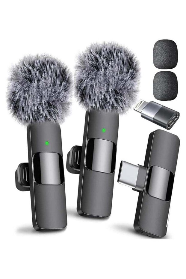 GUDOO Wireless Lavalier Microphone Compatible with iPhone iPad Android Phone Laptop Type-C Plug-Play