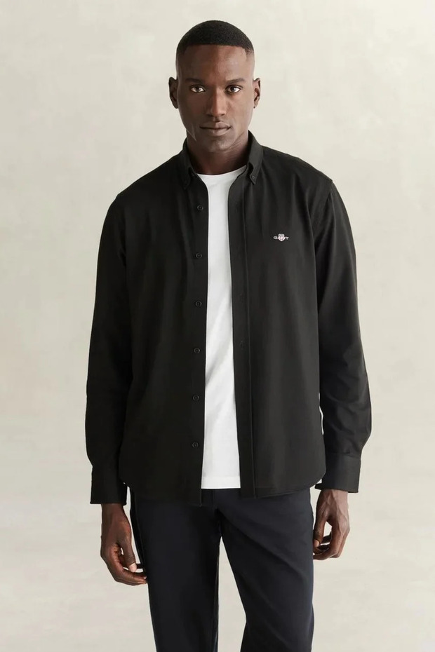 Men's Black Regular Fit 100% Cotton Shirt