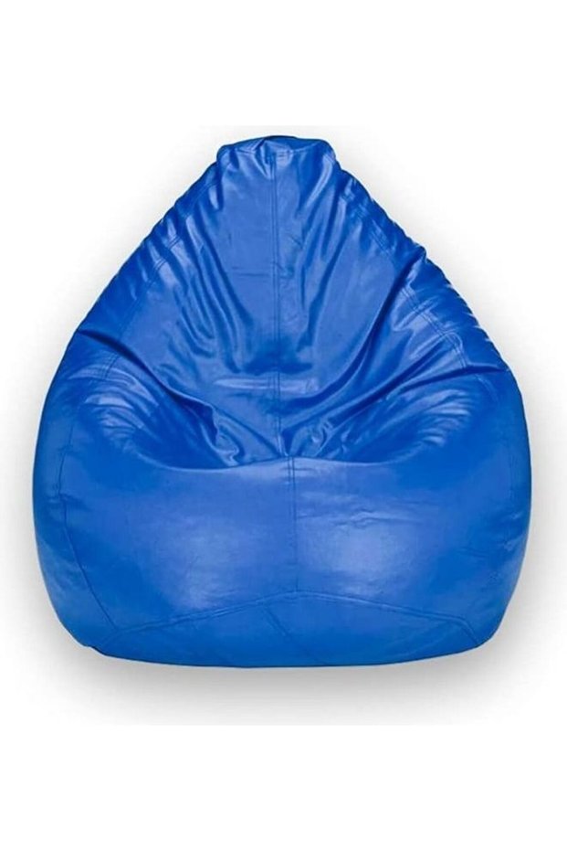 Luxe PVC Leather Bean Bag Blue 80x50cm