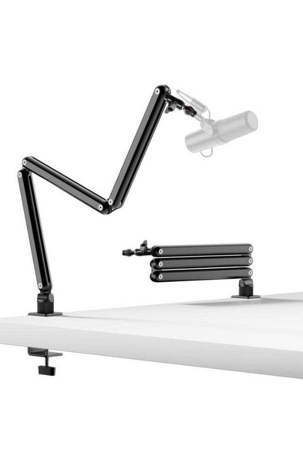 WALALLA Mic Arm for Lightweight Mics, Microphone Arm Rotatable, Storable Desk Mic Stand for Capacity
