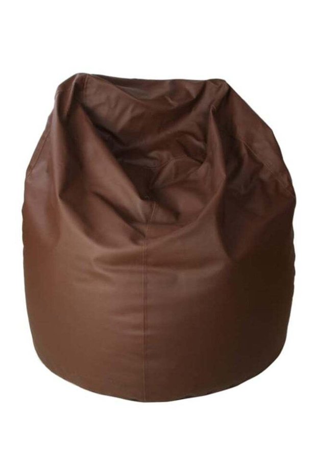 PVC Leather Bean Bag Brown 80x80x50cm