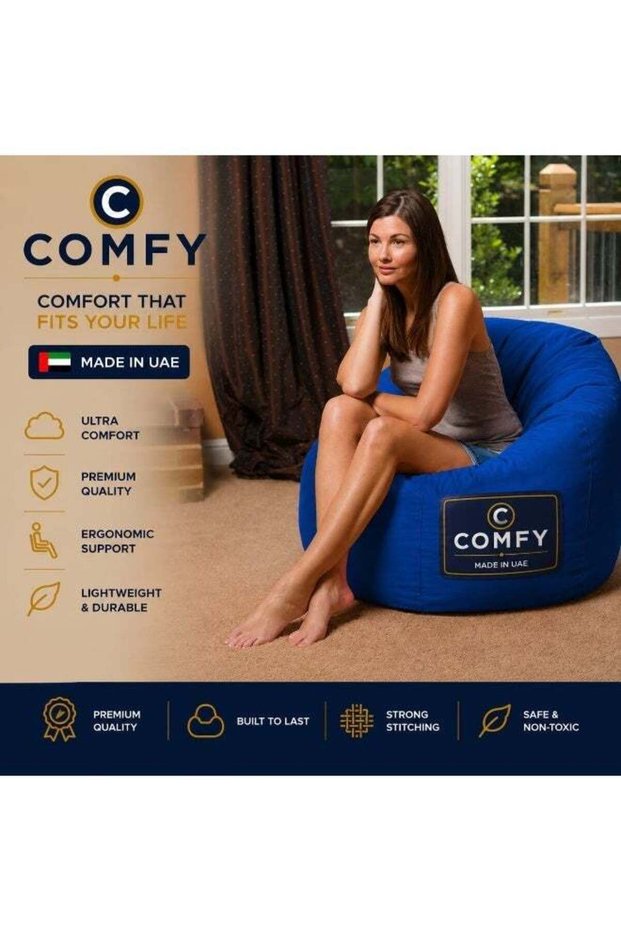 Comfy Adult Size Classic Velvet Blue Bean Bag
