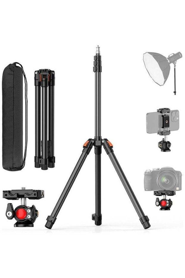 TONEOF 210cm Photography Light Stand(Lights not included), 83in/6.9ft Camera Tripod Stand with Ball