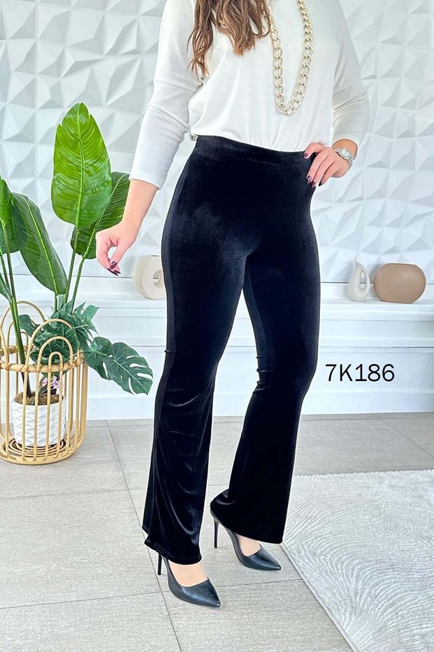 Elastic Waist Velvet Trousers 7K186