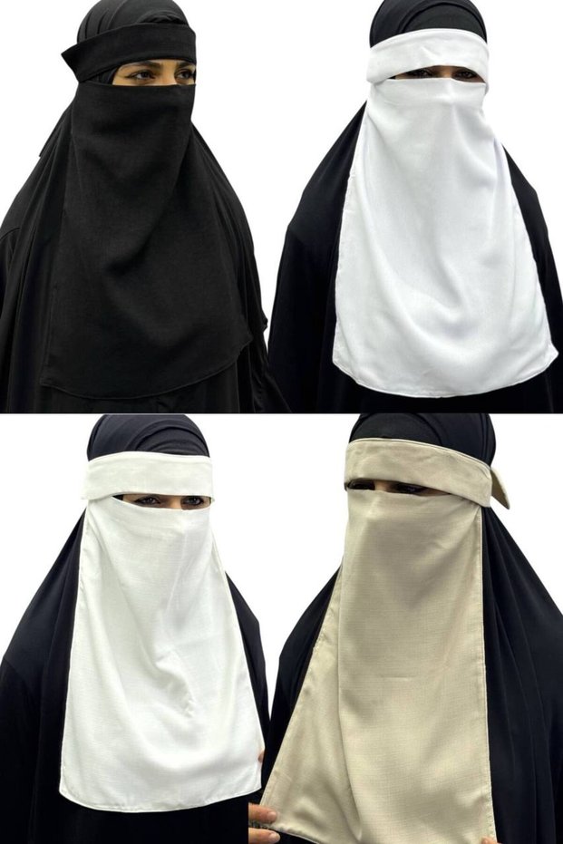 4 Pieces Hijab Medina Silk Eye Cover Niqab
