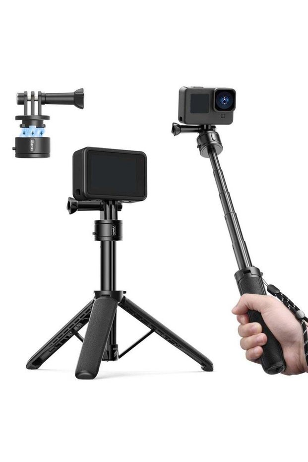 MT-74 Extendtable Selfie Stick Tripod, Go Quick II 20.7in Action Camera Tripod Stand Hand Str