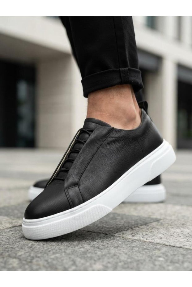 Ba0581 Men's Sneaker Daily Casual Sports Shoes Black White Sole