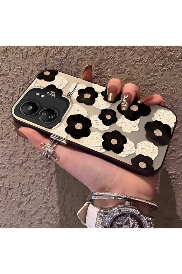 Poco C65 Compatible Oil Painting Style Floral Printed Case, Long-Lasting, Elegant
