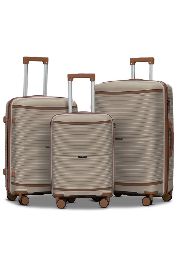 Hard Shell Unbreakable Expandable PP 3 PCS Set Luggage, Lightweight, Secured Lock Suitcase