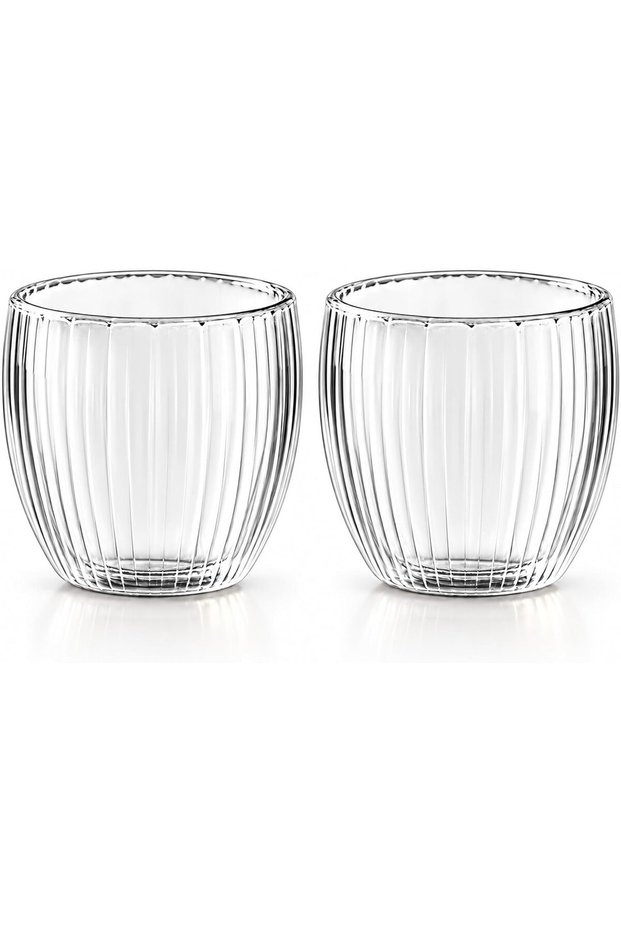 250ml ETO Double Wall Borosilicate Glass Cups, Set of 2, Clear