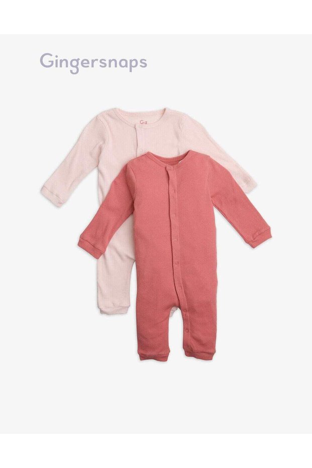 Solid Ribbed Girls' Overalls