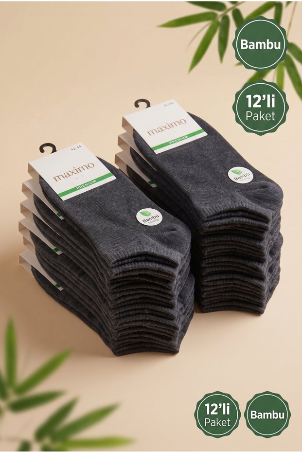 Premium 12-Pack Men's Bamboo Bootie Socks - Seamless Toe Comfortable Daily Socks