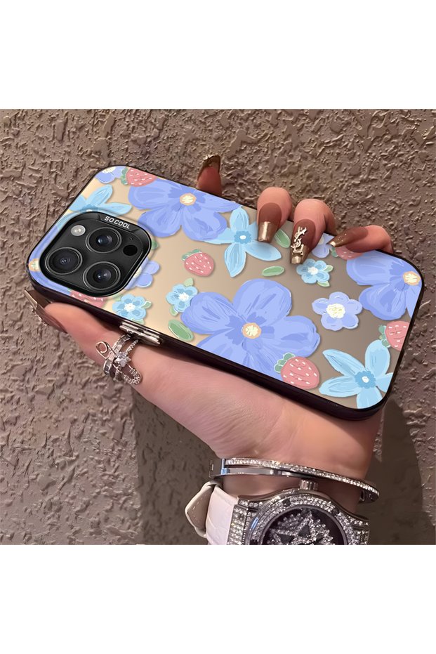 iPhone 16 Pro Max Compatible Floral Strawberry Mix Pattern Case, Protective, Daily Use