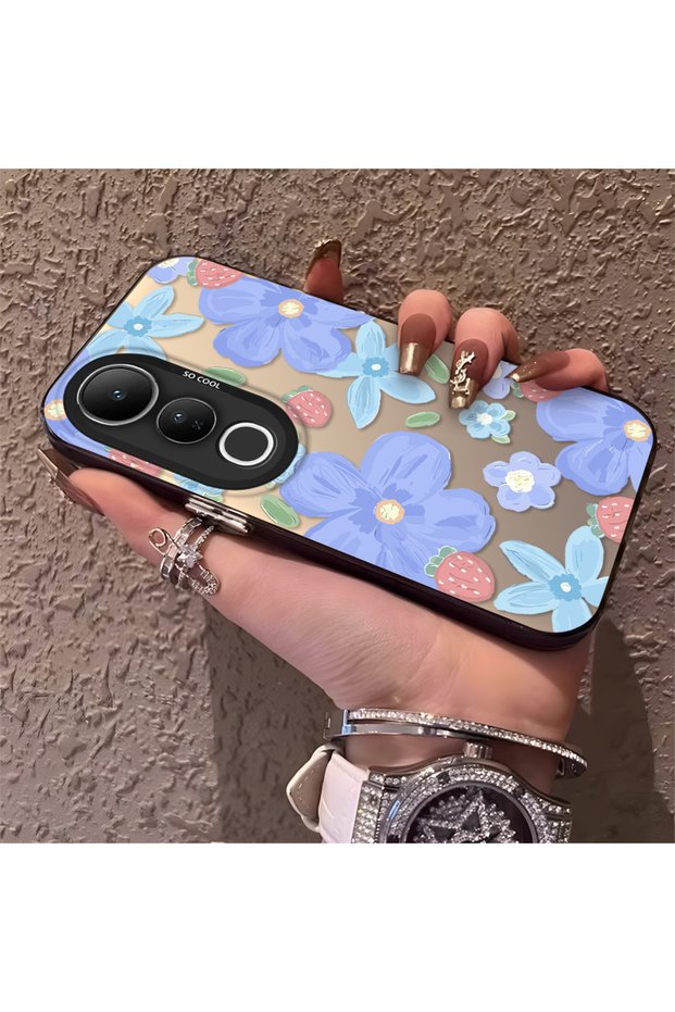 Vivo V50 Lite 4G/5G Compatible Floral Strawberry Mix Pattern Case, Protective, Daily Use