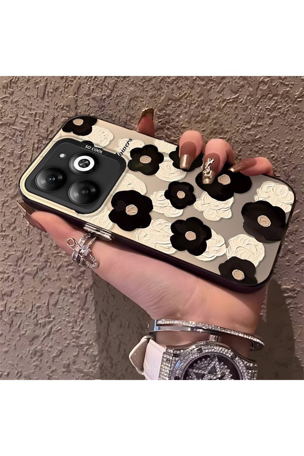 Infinix Smart 8/8 Pro/8 Plus Compatible Oil Painting Style Flower Printed Case, Long Lasting, Elegant