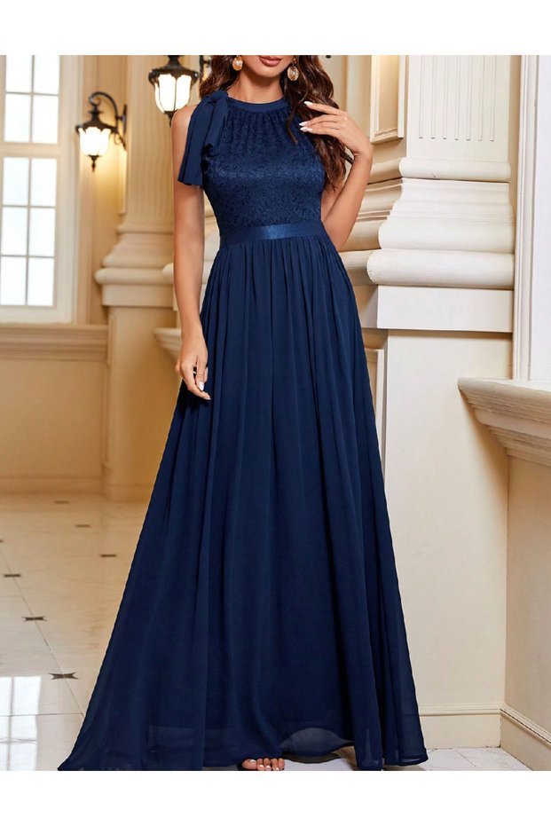 Rochie lunga, Bleumarin