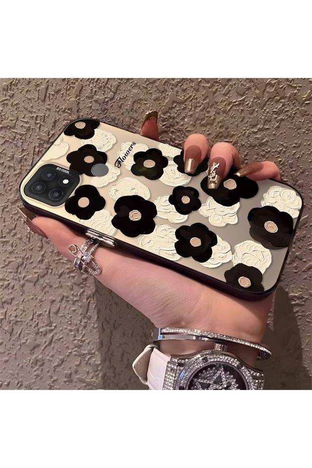 Oppo A15/A15S Compatible Oil Painting Style Flower Printed Case, Long-Lasting, Elegant