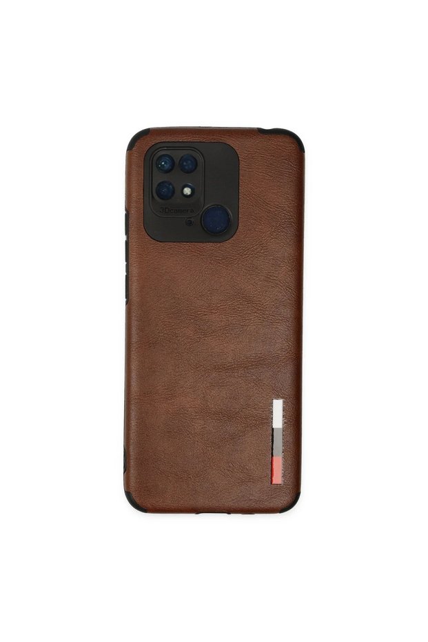 Xiaomi redmi 10c case loop leather silicone - brown