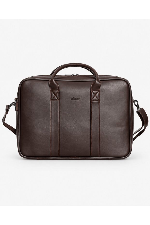 1003 Organizer Laptop and Briefcase Bag with Compartments and Shoulder Strap-1003 Brown