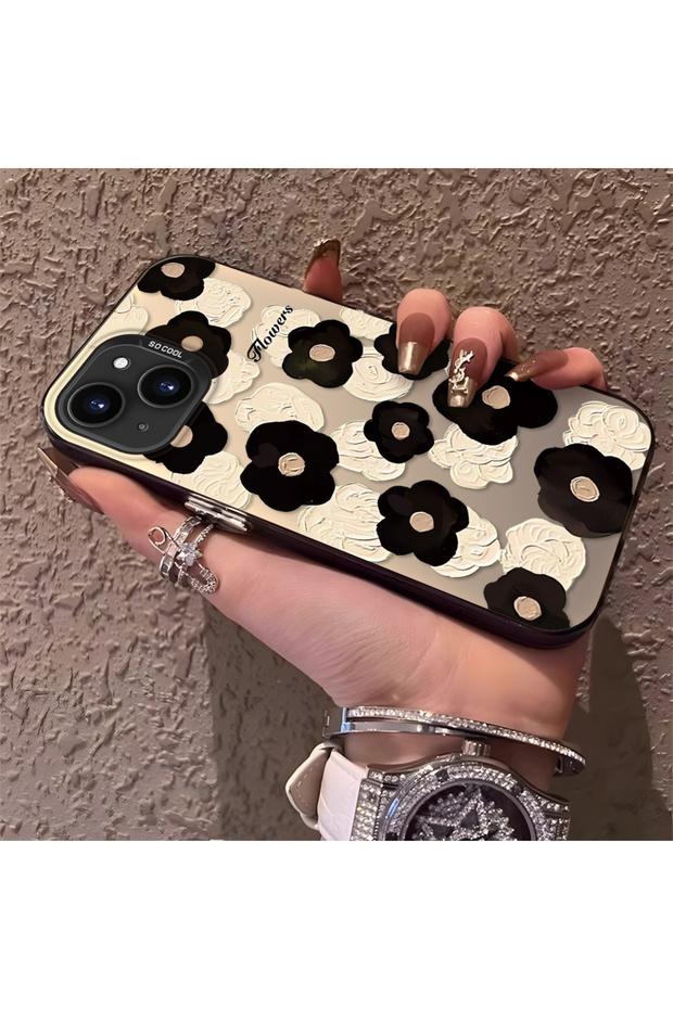 iPhone 13/14 Compatible Oil Painting Style Floral Print Case, Long-Lasting, Elegant