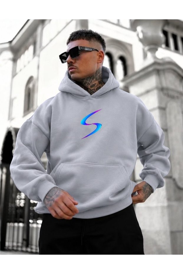 Ekek Quality Fabric 3 Thread Oversize Printed Hoodie Premium Thick Hooded Sweatshirt