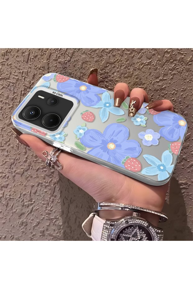 Redmi Note 14 4g Compatible Floral Strawberry Mix Pattern Case, Protective, Daily Use