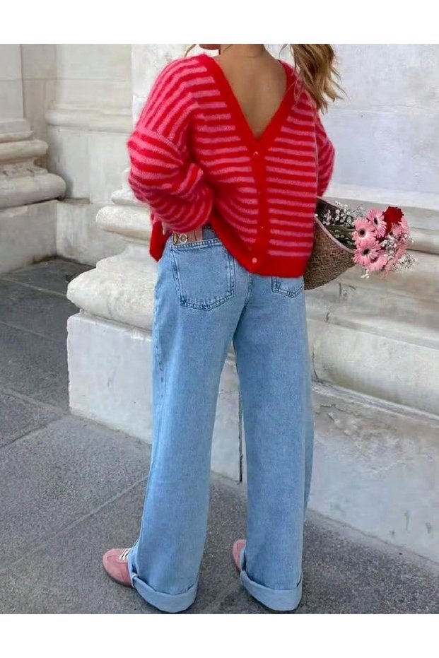 Cardigan, Rosu/Roz