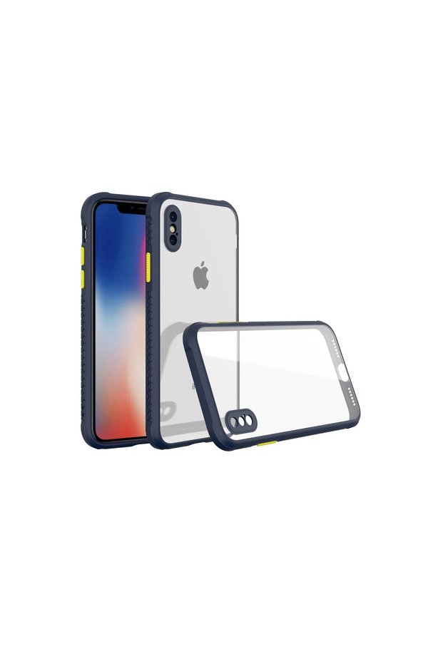 Apple iphone xs max case miami transparent silicone - navy blue