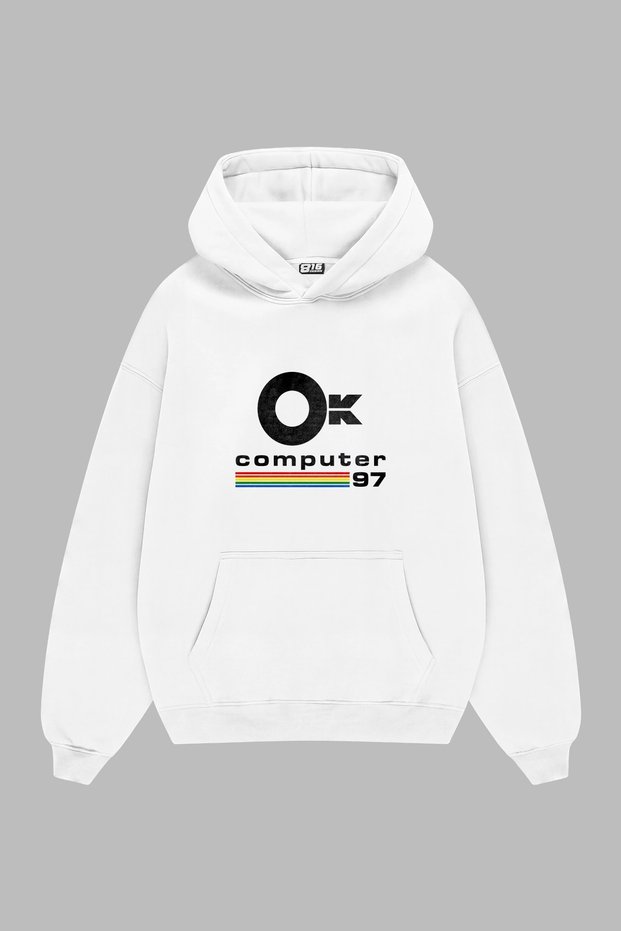 Radiohead Ok Computer White Oversize Hoodie
