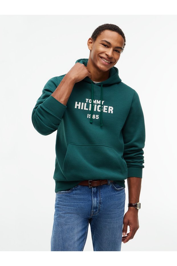Men's Brand Logo Green Sweatshirt Suitable for Daily Use
