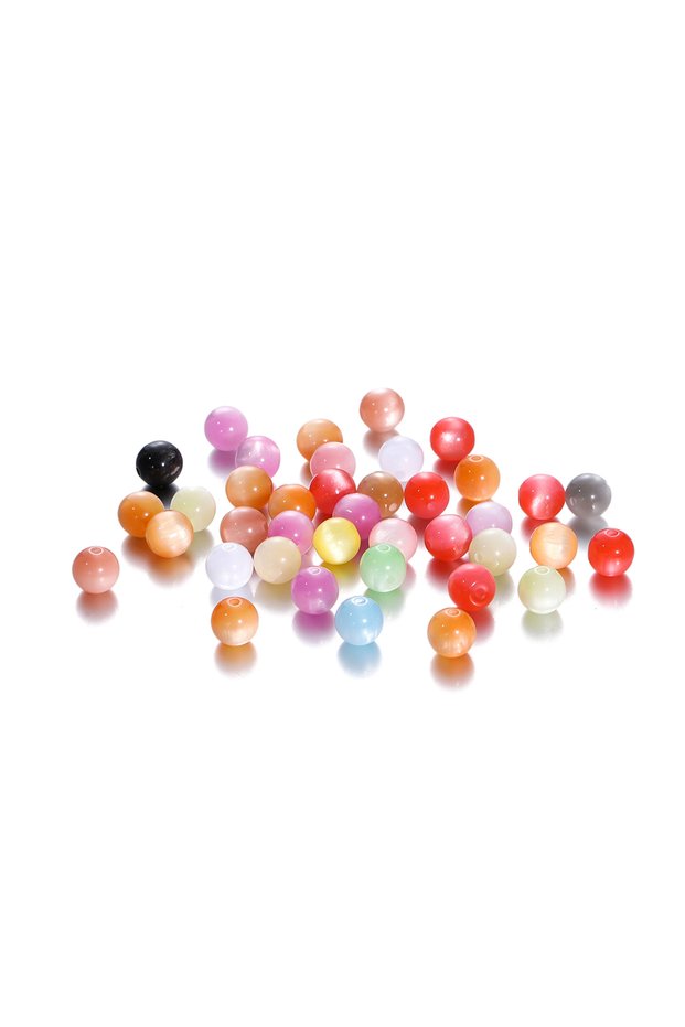 8mm-20pcs Mixed 10/20Pcs/Lot 8/10/12mm Resin Imitation Cat Eye Round Beads for Handmade Making Jewel