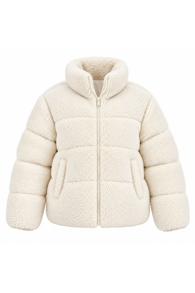 Women's Plush Inflatable Coat with Pockets Oversize Winter Wear