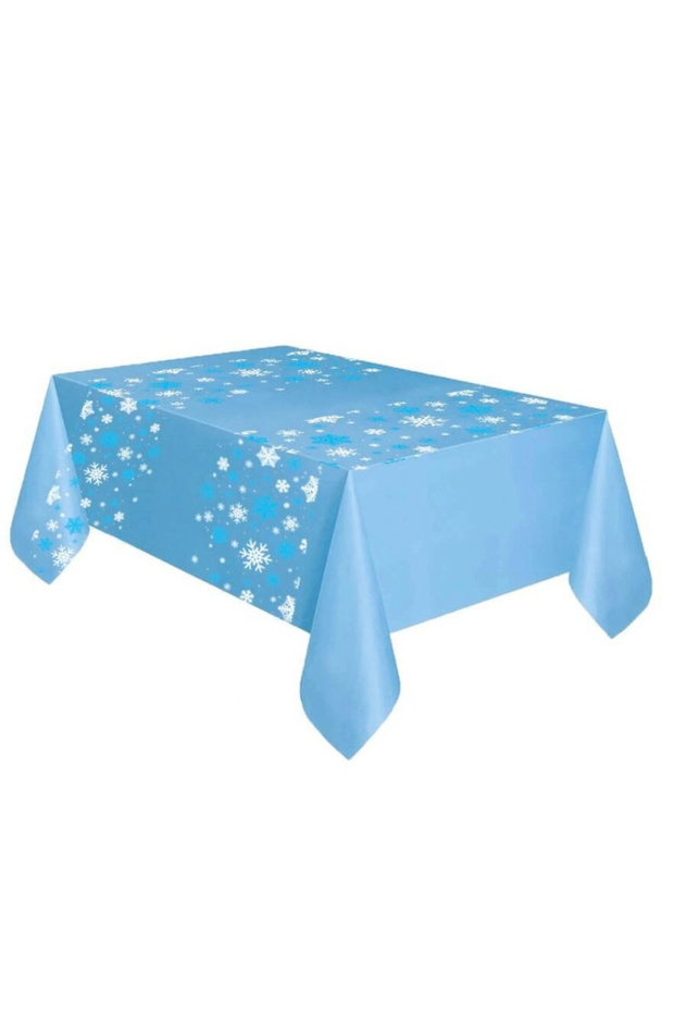 Blue Snowflake Themed Party Tablecloth