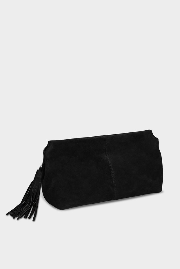 Kelly Women's Suede Leather Bag Black