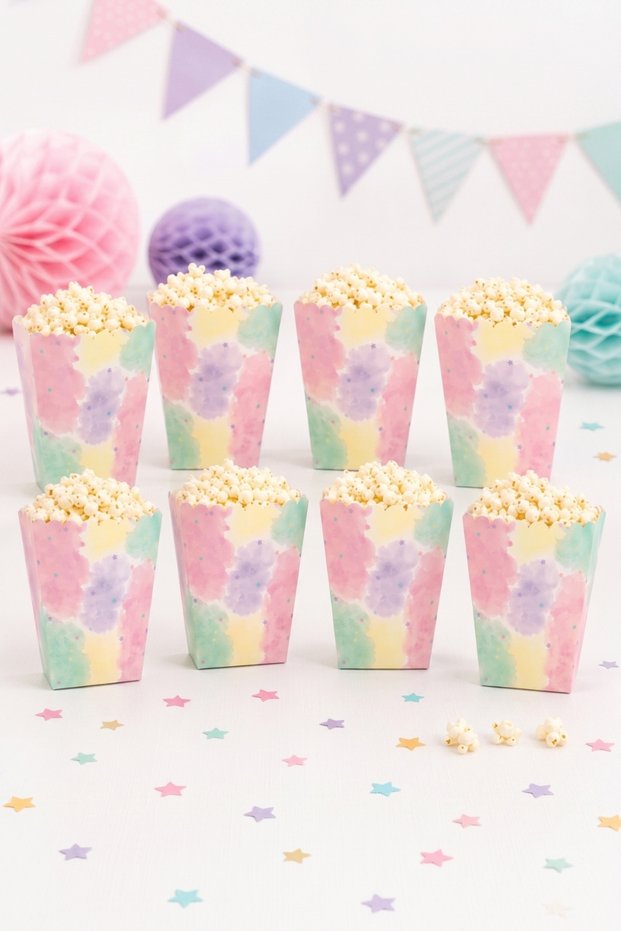 Multicolored Soft Star Printed 8-Piece Corn Box