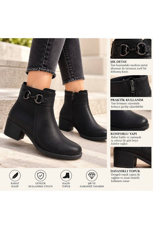Stylish Heeled Women's Boots with Crossed Belt Look