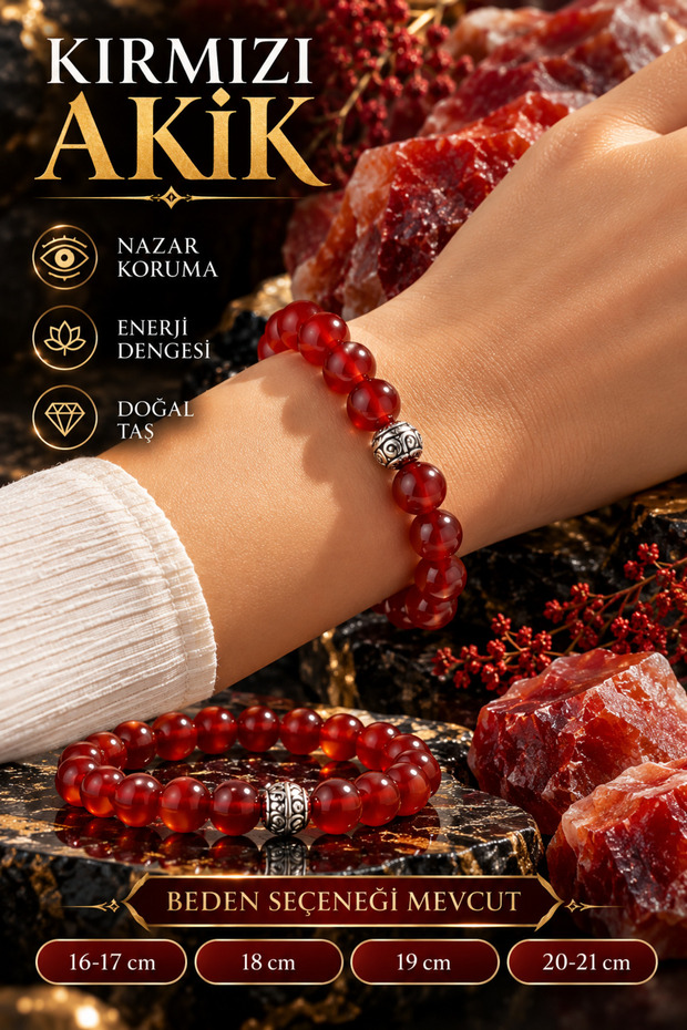 Red Agate Natural Stone Bracelet Unisex Women Men Evil Eye Protection Luck Energy Stone Special Design Size Options Available